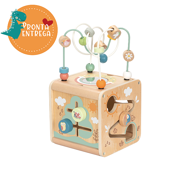 Brinquedo de Madeira - CUBO DE DESCOBERTAS - TOOKY TOY