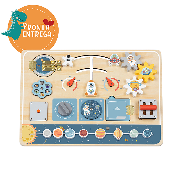 Brinquedo de Madeira - PAINEL DE ATIVIDADES - ESPACIAL - TOOKY TOY
