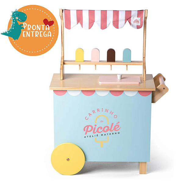 Brinquedo de Madeira - Sorveteria Infantil - AZUL - ATELIÊ MATERNO