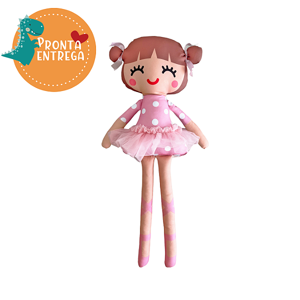 Boneca de Pano Inclusiva CATARINA | BAILARINA ROSA DE POÁ - GG