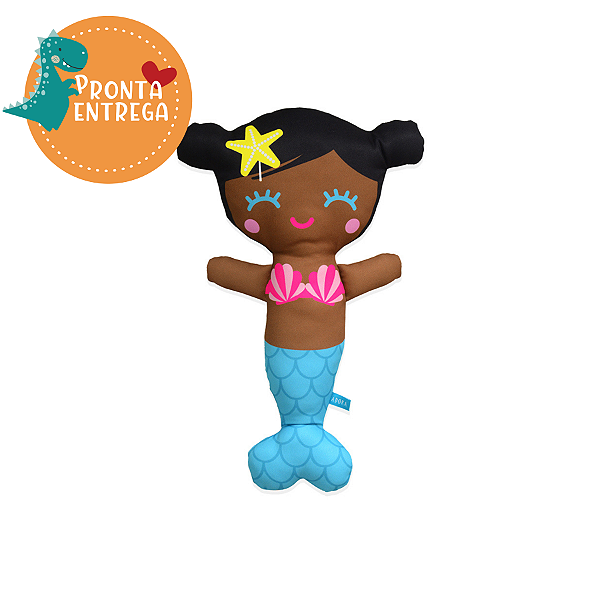 Boneca de Pano Inclusiva SEREIA PRETINHA - M