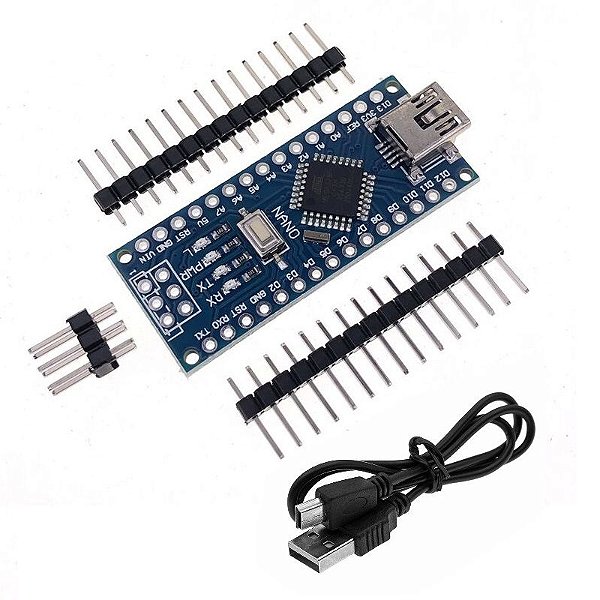 Placa Nano com cabo Pinos NÃO Soldados compatível arduino