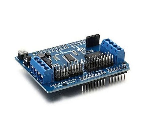 Motor Shield L293D Arduino - Driver Ponte H para 2 Motores DC + 16 Servos