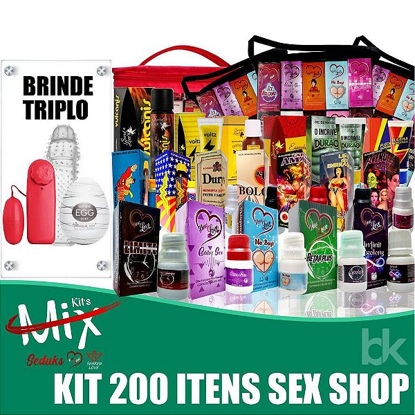 Kit Mix Revenda Sex Shop 200 Itens + Brinde 1 Egg, 1 Vibrador Bullet e 1 Capa Peniana