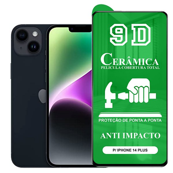 Película 9D Cerâmica Compatível com iPhone XS Max - Protetora Anti Impacto Queda Choque Shock Flexível Nano Gel