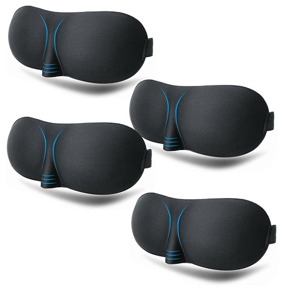 Kit 4x Máscara Tapa Olhos 3D Macia e Confortável