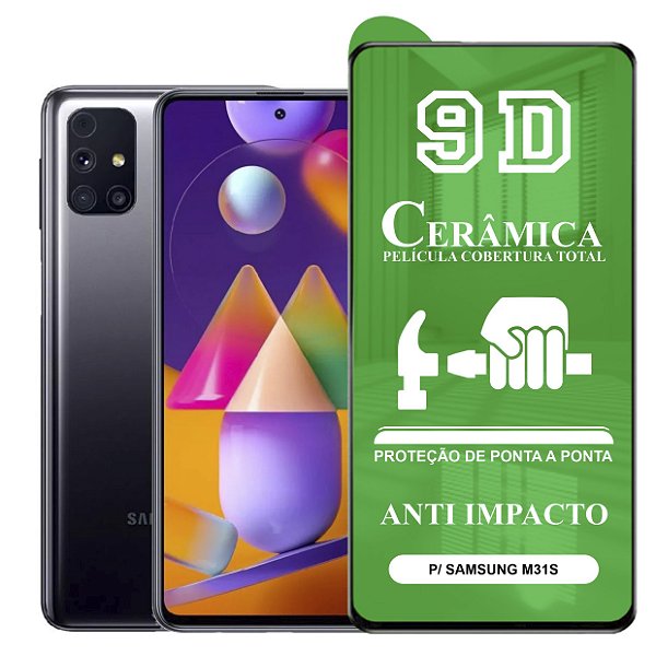 Película 9D Cerâmica Samsung M31S - Protetora Anti Impacto Queda Choque Shock Flexível Nano Gel