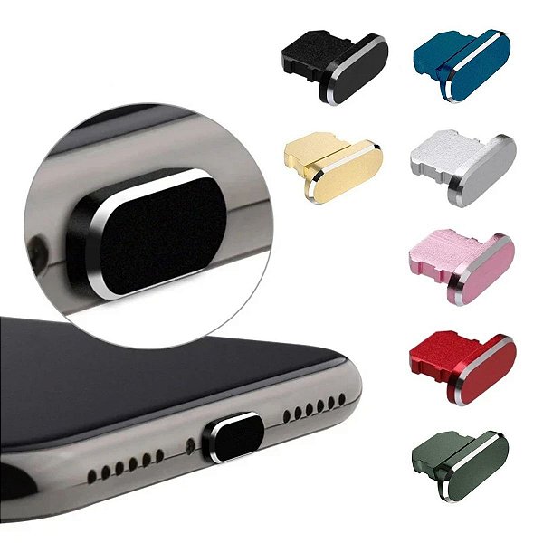 Tampa Protetora Anti Poeira Sujeira Entrada Saída USB Tipo Lightning Plug Conector Para iPhone
