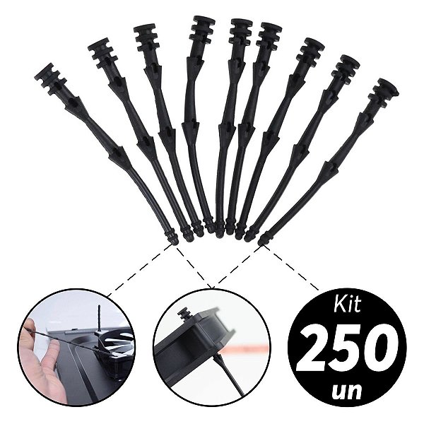 Kit 250x Parafuso Fixador Pino Para Cooler Fan Vetoinha Anti Vibração Absorção de Ruído 68mm