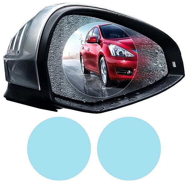 Película P/ Retrovisor Carro Anti Embassante Chuva Reflexo 9,5x9,5cm