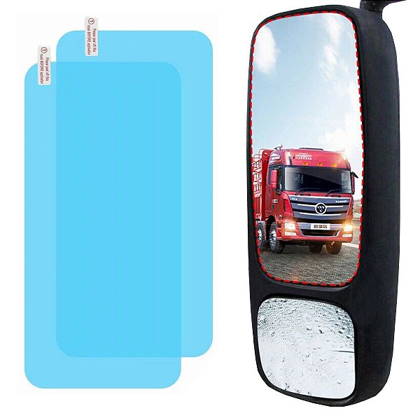 Película P/ Retrovisor Caminhão Anti Embassante Chuva Reflexo 34x16cm