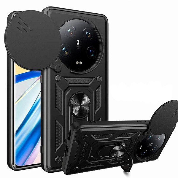 Capa Capinha Case para Xiaomi Mi 13 Ultra 5G - Protetora Resistente Anti Impacto Queda Armadura Militar Cor:Preto