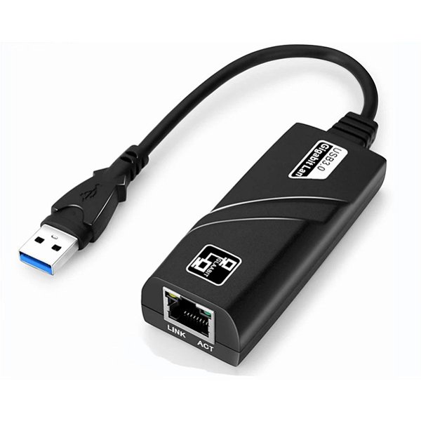Adaptador Placa de Rede USB 3.0 Ethernet LAN RJ45 10/100/1000Mbps Gigabit 1Gbps