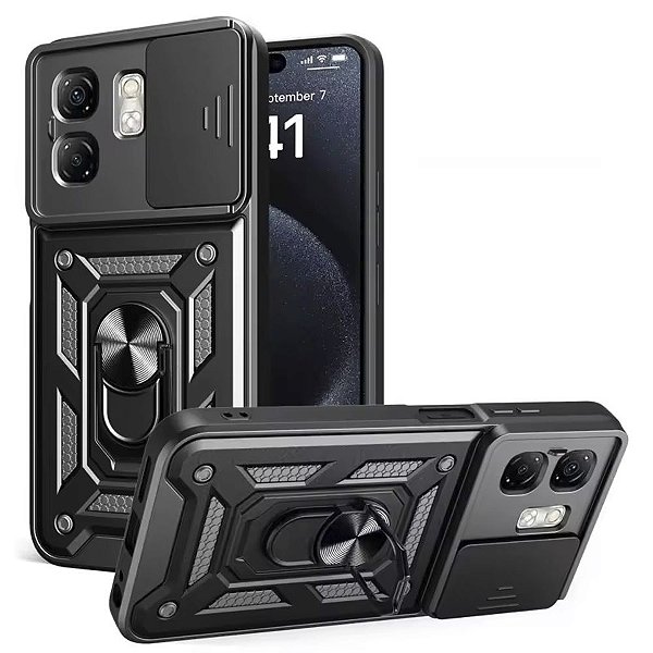 Capa Capinha Case para Infinix Hot 50i - Protetora Resistente Anti Impacto Queda Armadura Militar Cor:Preto