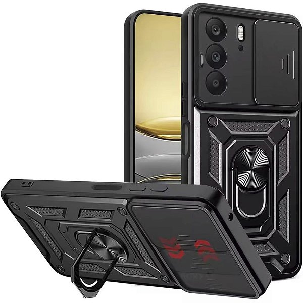Capa Capinha Case para Realme C75 - Protetora Resistente Anti Impacto Queda Armadura Militar Cor:Preto