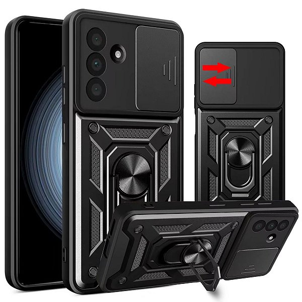 Capa Capinha Case para Samsung Galaxy A17 - Protetora Resistente Anti Impacto Queda Armadura Militar Cor:Preto