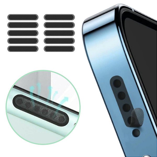Kit 10un Película Protetora Anti Poeira para Alto Falante Som de Celular Filtro de Proteção Speaker