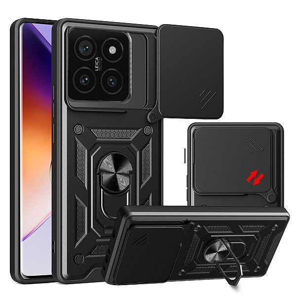 Capa Militar P/ Xiaomi 14T - Capinha Case Protetora Anti Impacto Queda Armadura Resistente