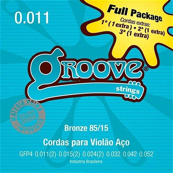 Encordoamento para Violão Aço 0.11/.0.52 Groove GFP4 Full Package