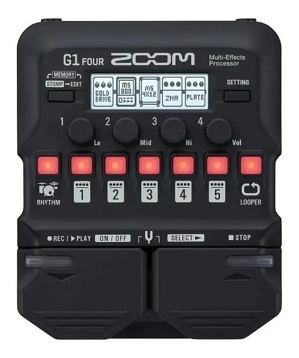 Pedal de efeito Zoom G1 Four preto