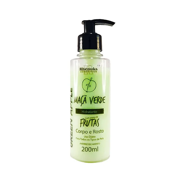 Hidratante Corpo e Rosto Maça Verde 200ml - Rhenuks Cosméticos