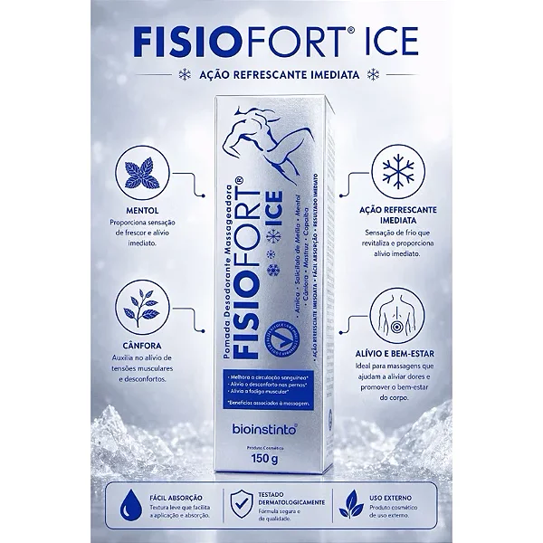 Pomada Desodorante FisioFort ICE 150g