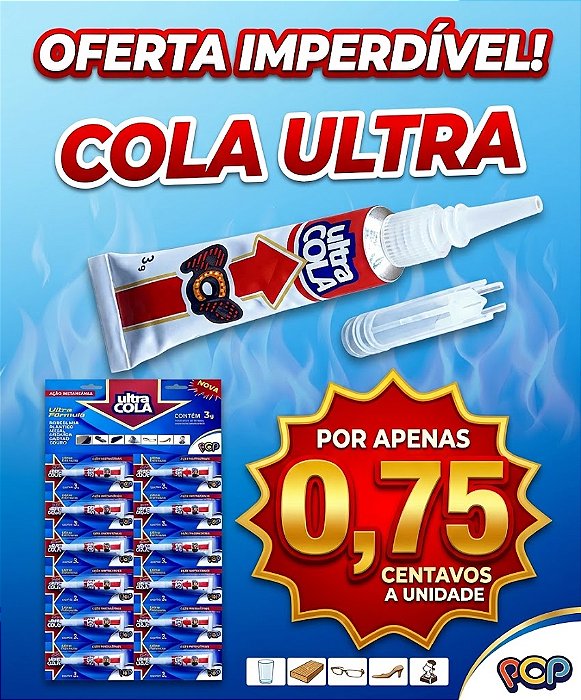 Cola Instantânea Ultra Bond 3g - Kit 12 Tubos