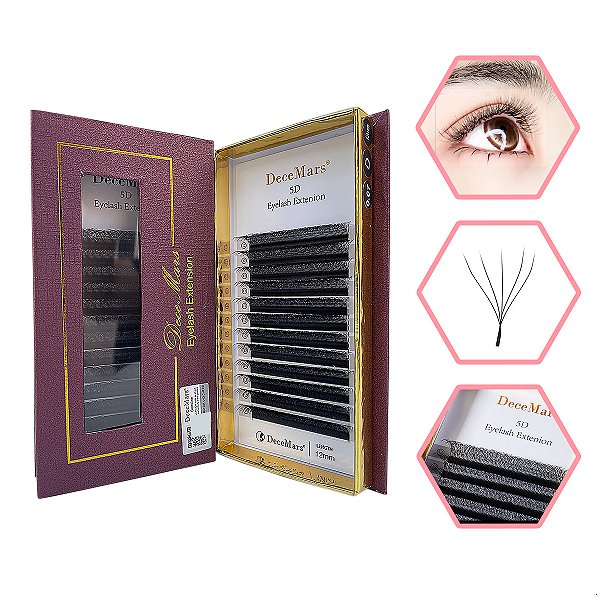 Cílios Decemars W 5D Mix e Tamanho Único - Volume Egípcio