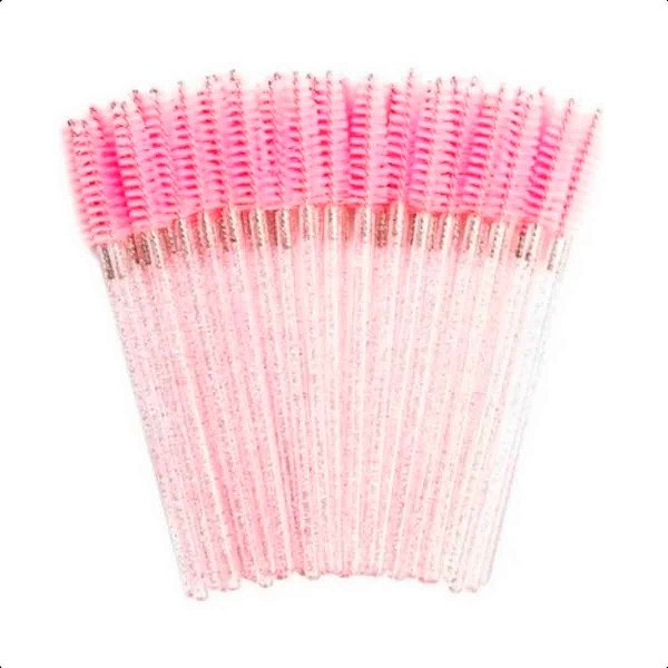 Escovinha Descartável com Glitter para Extensão de Cílios Kit com 50un