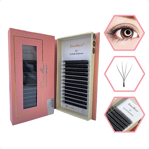 Cílios Decemars W 4D Mix e Tamanho Único - Volume Egípcio