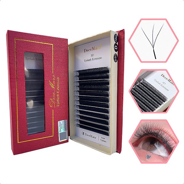 Cílios Decemars W 3D Mix e Tamanho Único - Volume Egípcio