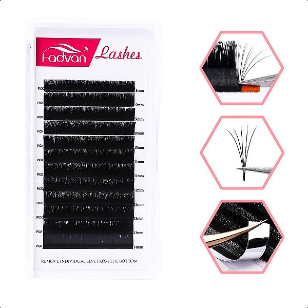 Cílios Fadvan Auto Fan Easy Fan Volume Russo - Fio a Fio