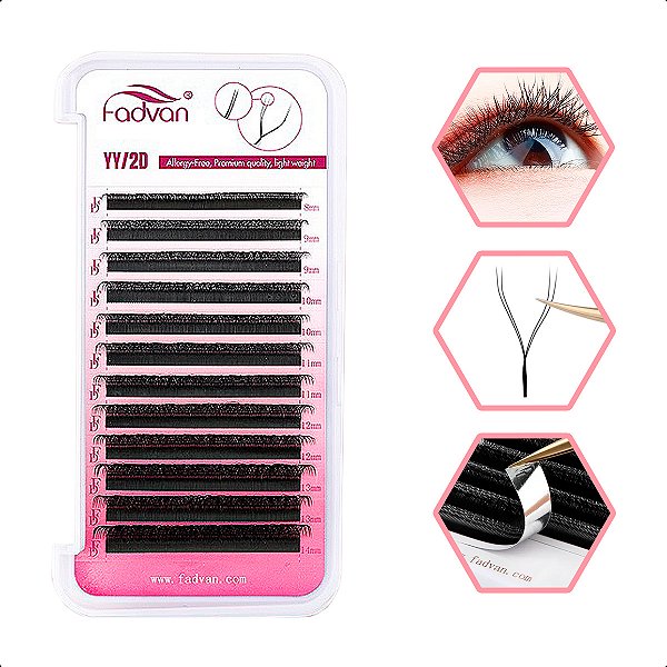 Cílios Fadvan Y Mix e Tamanho Único - Volume Brasileiro