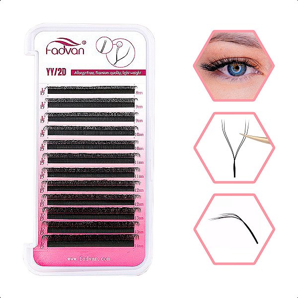 Cílios Fadvan Y Curva L Efeito Fox Eye Delineado - Volume Brasileiro