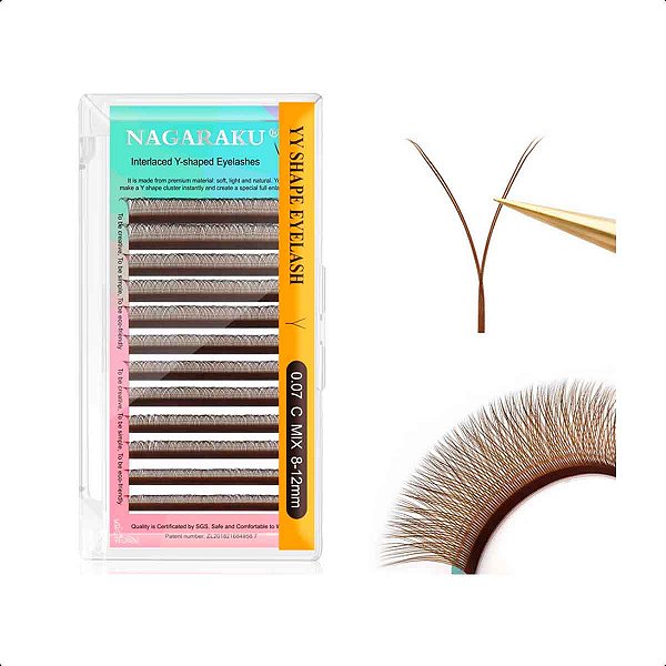 Cílios Nagaraku Y Marrom Mix E Tamanho Único - Volume Brasileiro