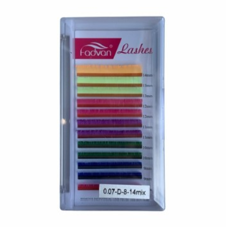 Cílios Fadvan 0.07D Mix - Colorido