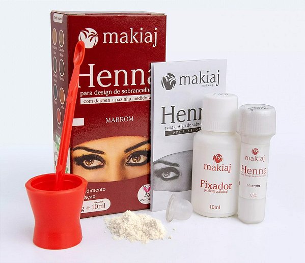 Henna em Pó Makiaj – Kit Completo