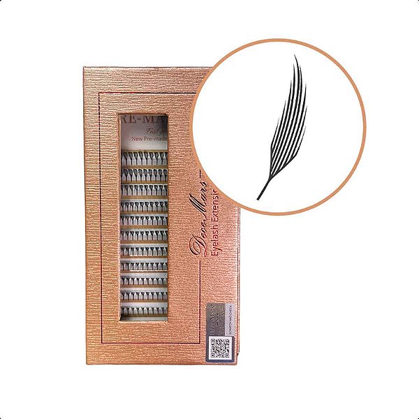 Cílios Decemars Pena Pluma Mix e Tamanho Único - Efeito Anime Manga Premade Spire