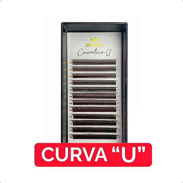 Cílios Unilashes W 5D Marrom Curva U Mix e Tamanho Único - Volume Egípcio