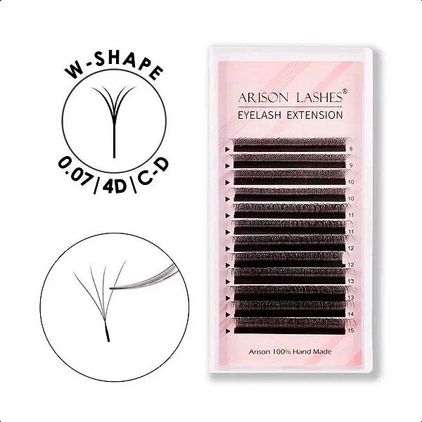 Cílios Arison W 4D Mix e Tamanho Único - Volume Egípcio