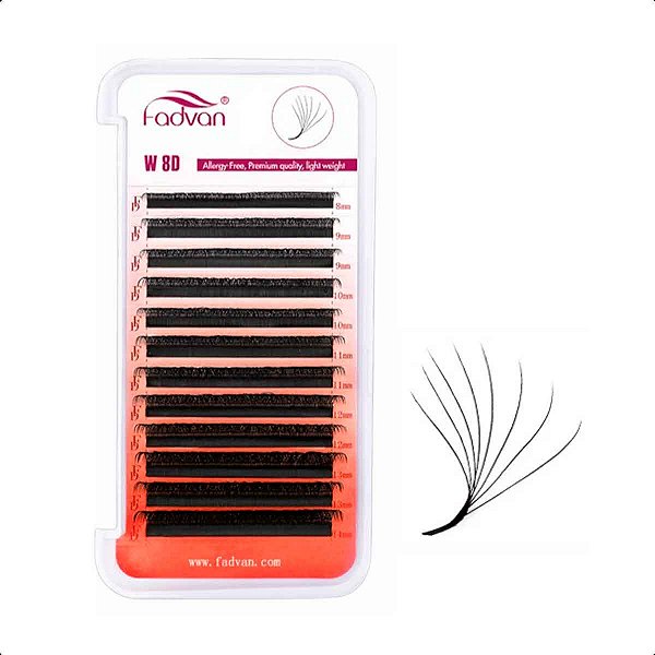 Cílios Fadvan W 8D Real Mix e Tamanho Único - Volume Egípcio