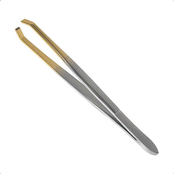 Pinça Soling Ponta Dourada Côncava Reta