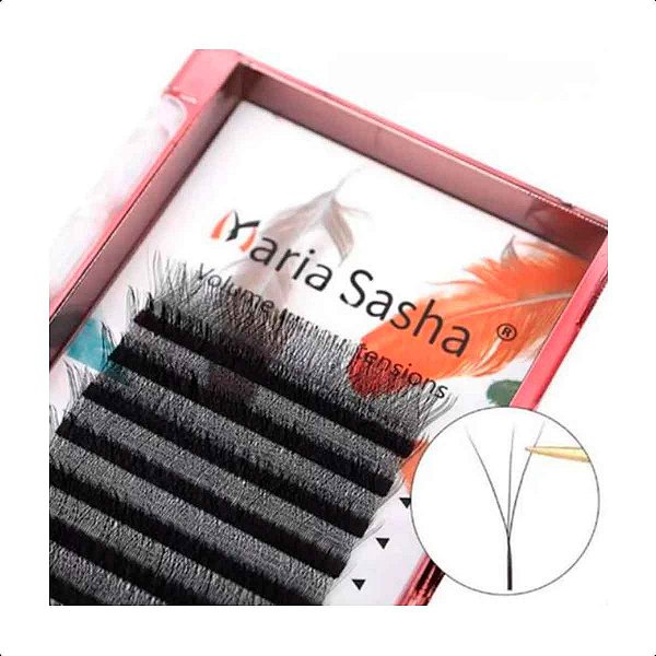 Cílios Maria Sasha W 3D Curva M Mix e Tamanho Único - Volume Egípcio