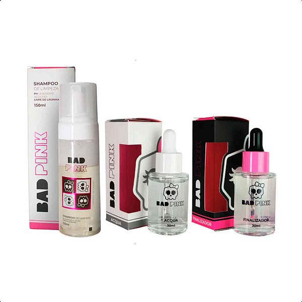 Kit Retenção Bad Pink com Shampoo de Limpeza + Finalizador + Acqua