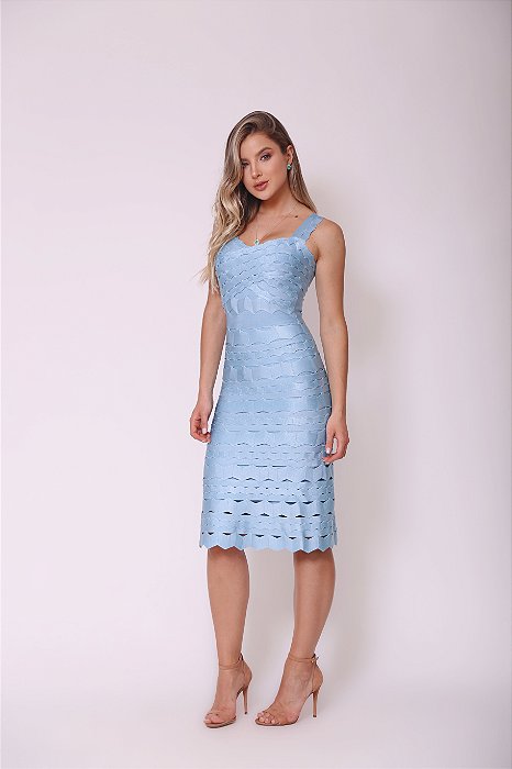 vestido bandagem evase