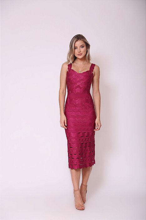 vestido bandagem evase