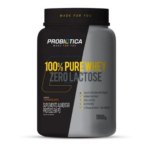 100% PURE WHEY ZERO LACTOSE 900G - PROBIÓTICA
