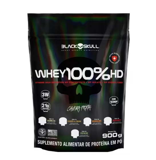 WHEY 100% HD 900G REFIL - BLACK SKULL