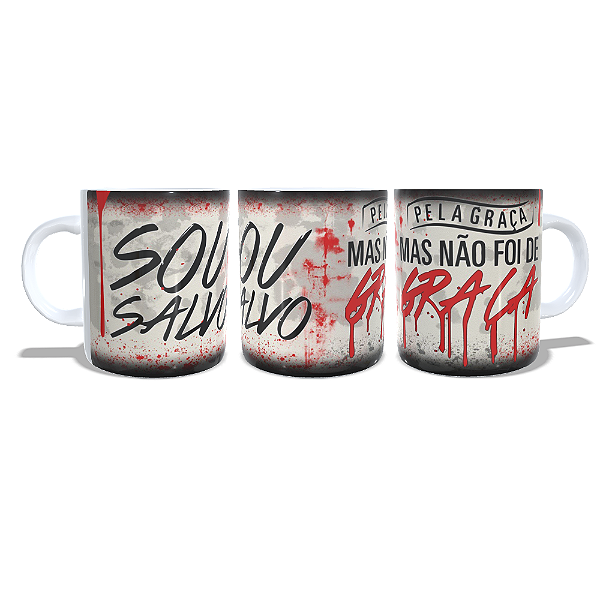 Caneca Personalizada pela Graça sou Salvo