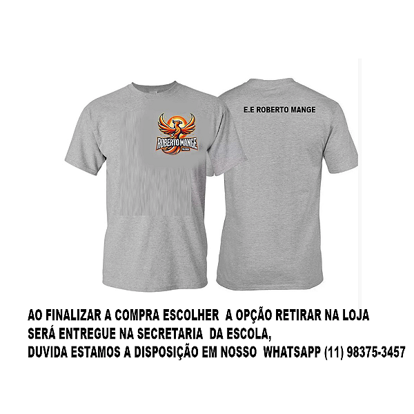 Camiseta Cinza E.E Roberto Mange